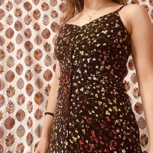 Black floral slip dress size XS💕